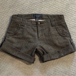 Sanctuary Clothing Fully Lined Brown Wool Shorts